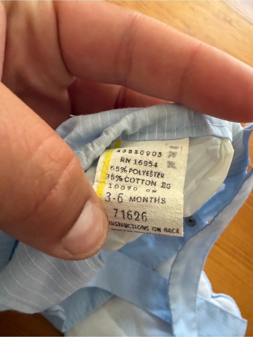 Vintage Baby Romper Sz 3-6 Months Blue Embroidered Teddy Bear Plastic Lined Drum